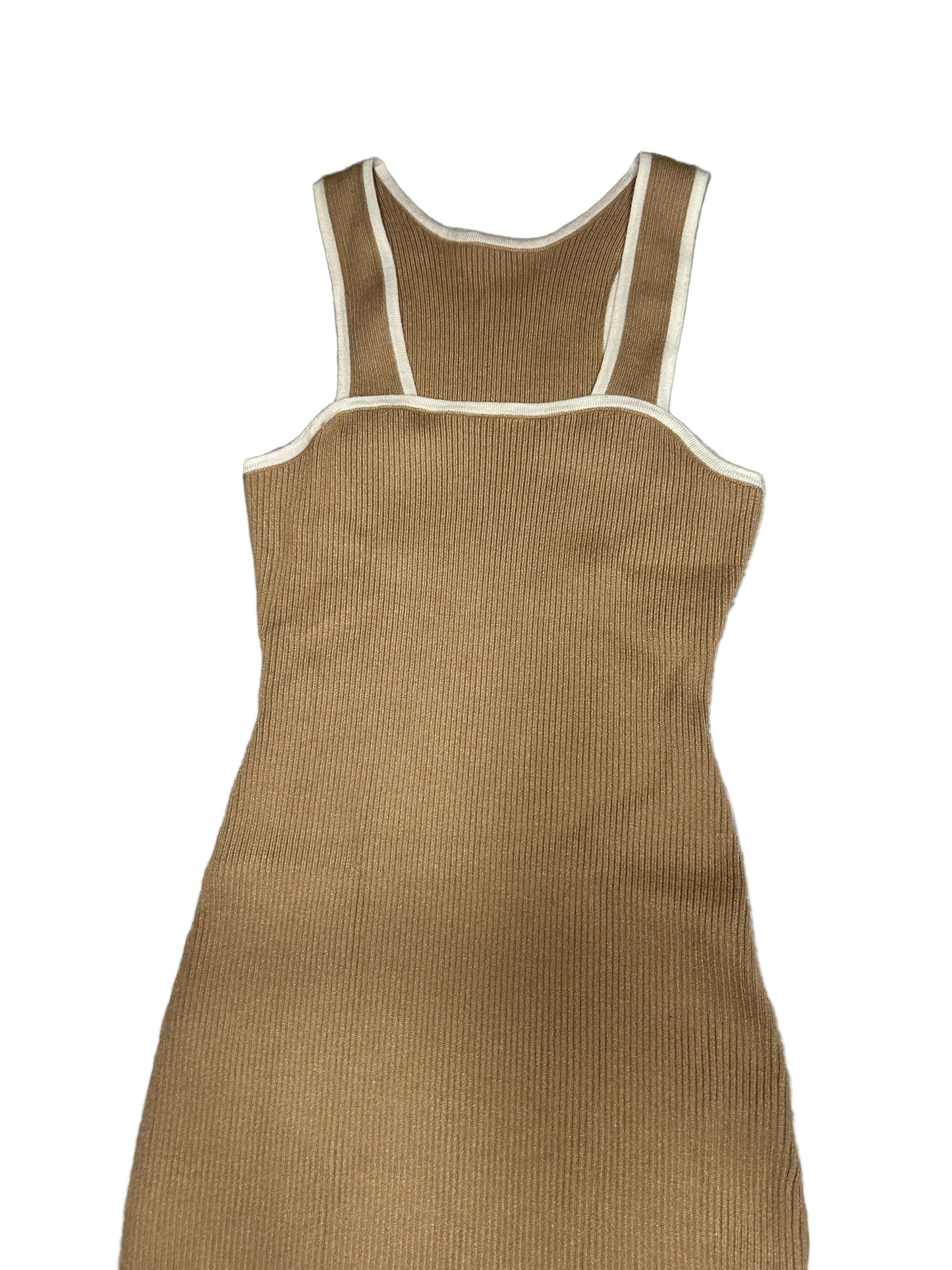 Tan/white lined Dress S