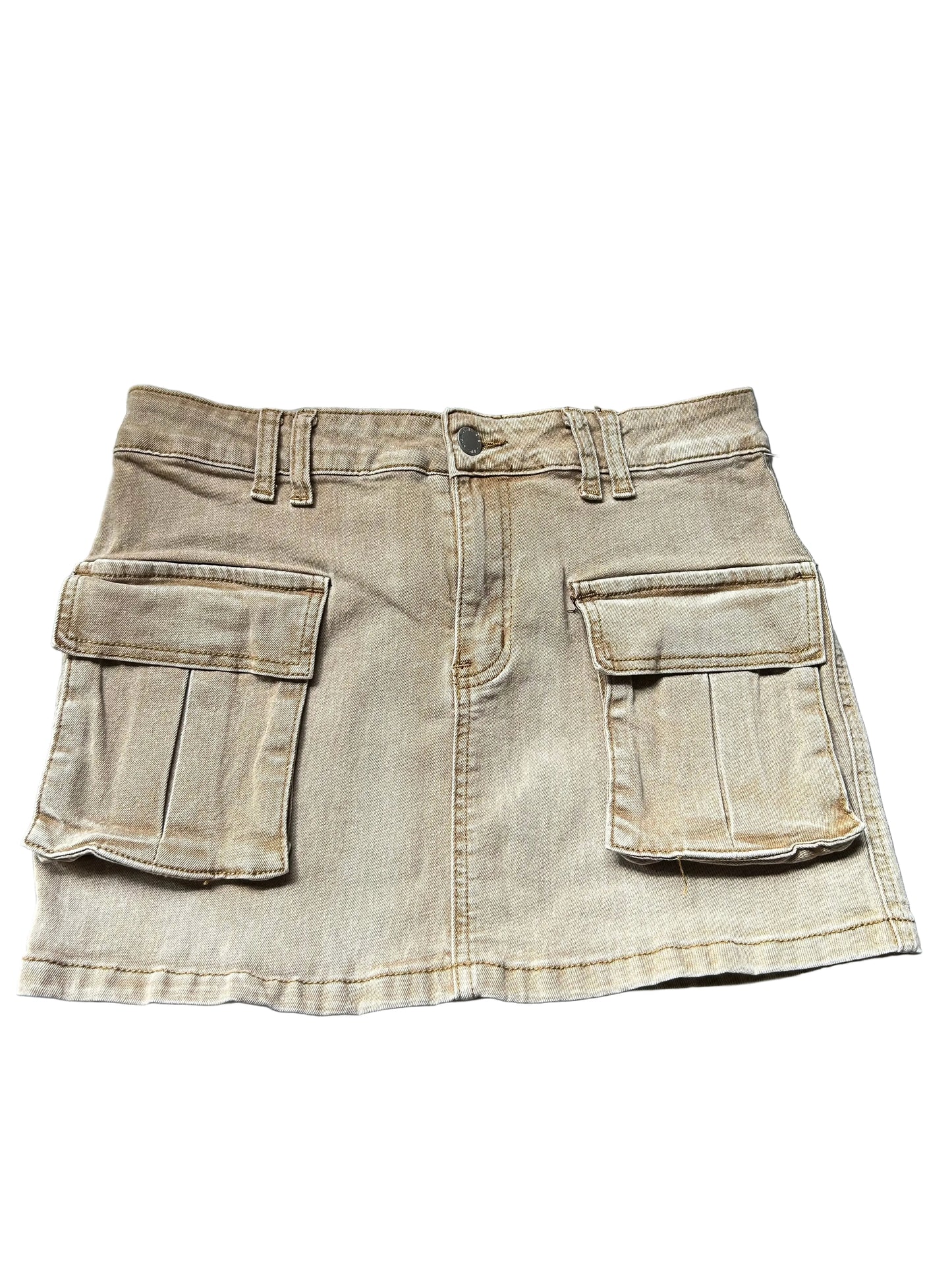 Goldish Tan Denim Miniskirt M