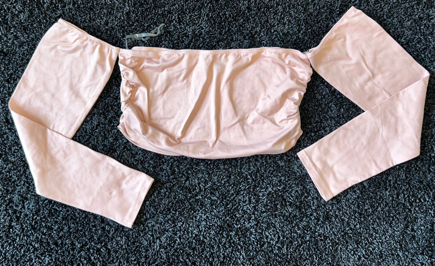 Open Shoulder Longsleeve Blush Crop Top *NEW*