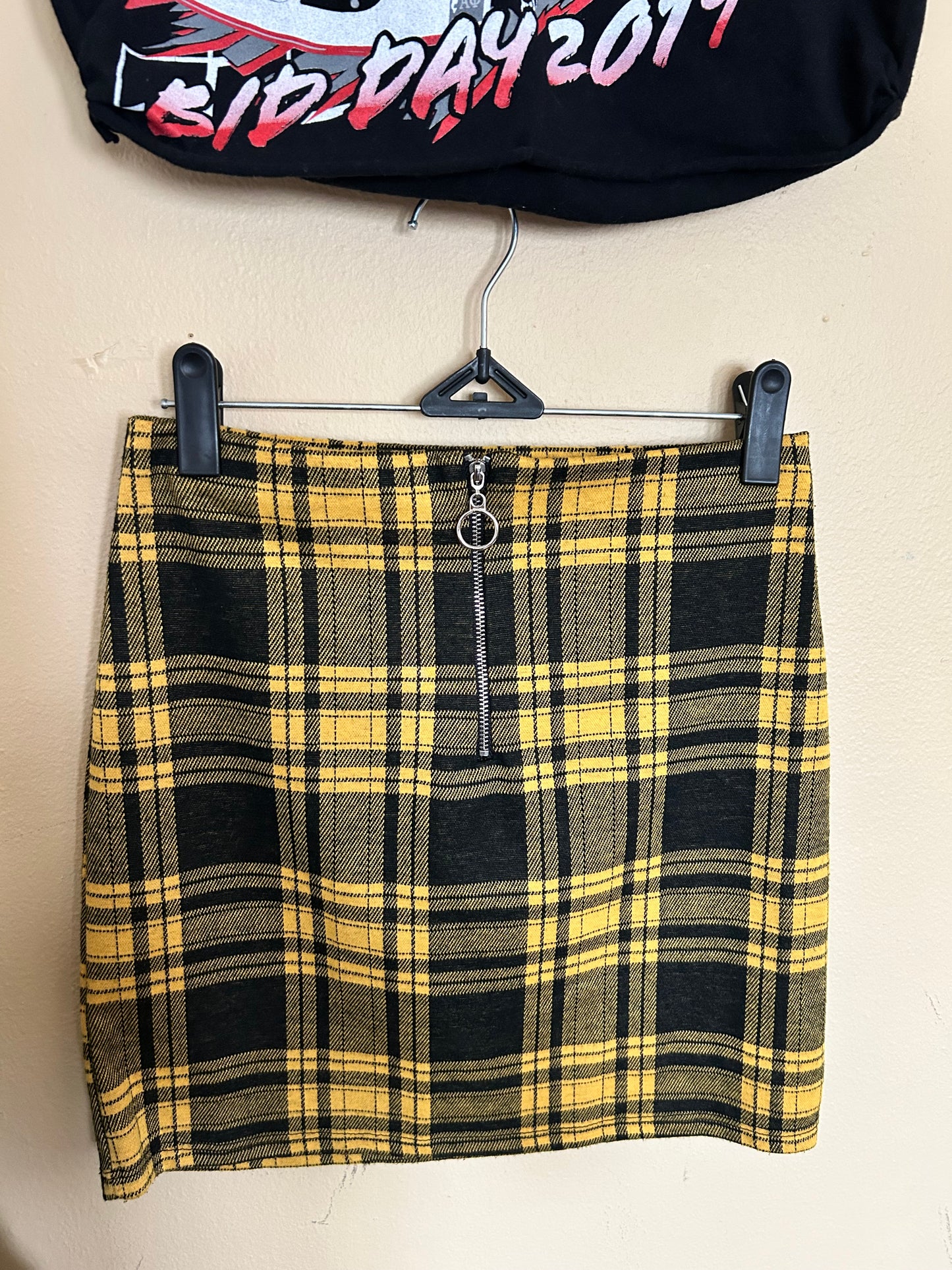 As If Yellow/Blk Plaid Skirt