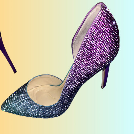 Blue/Purple Rhinestone Pumps