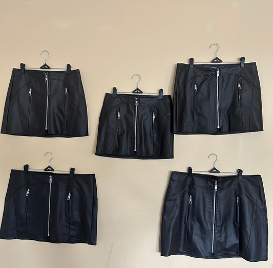 Black Zipper Mini Skirt *New W/Tags*
