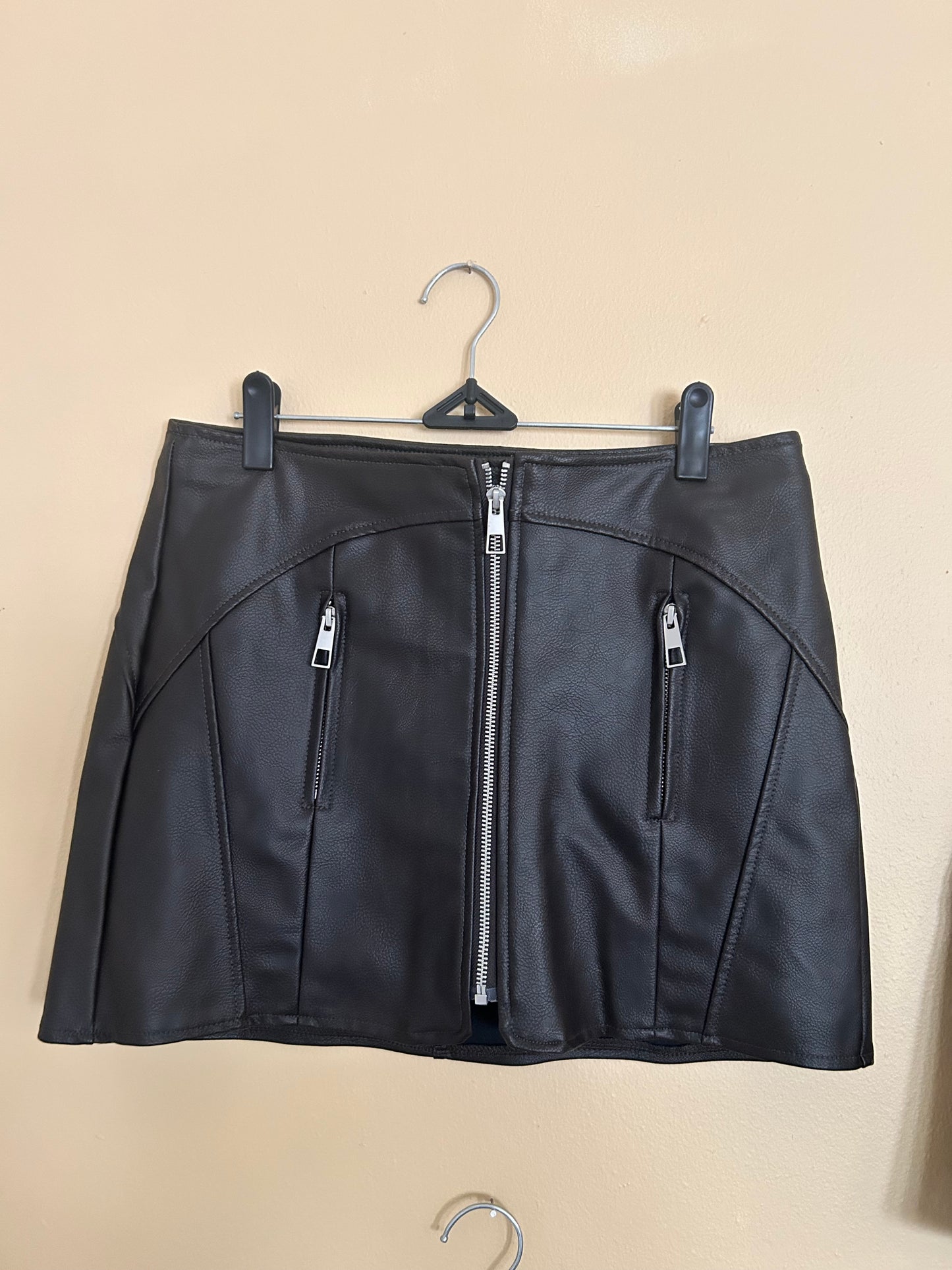 Black Zipper Mini Skirt *New W/Tags*
