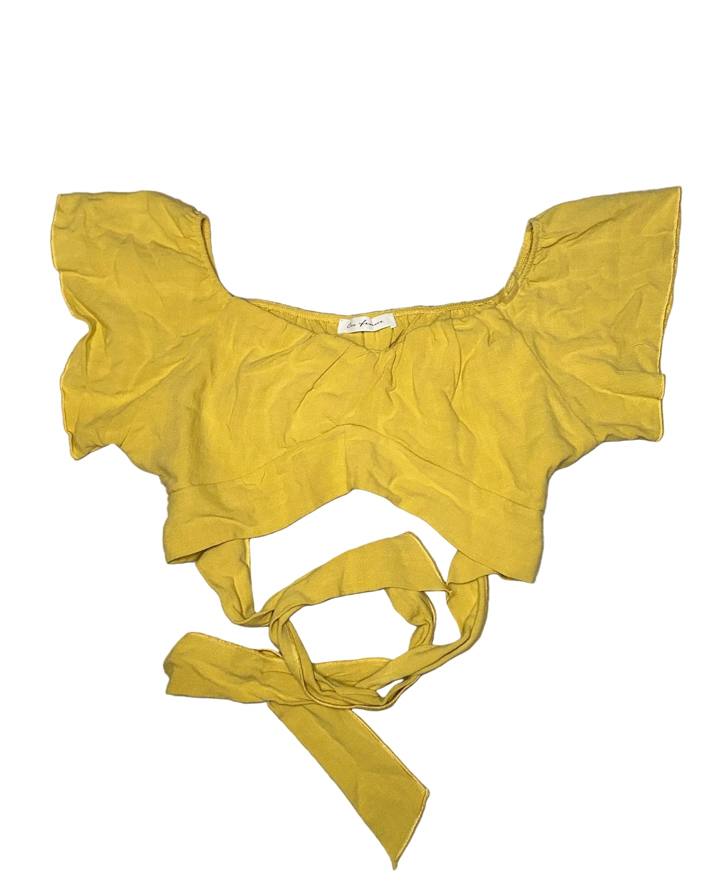 Light Yellow Tie Up Top S