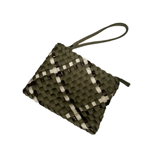 Green/Grey Woven Wrist Pouch