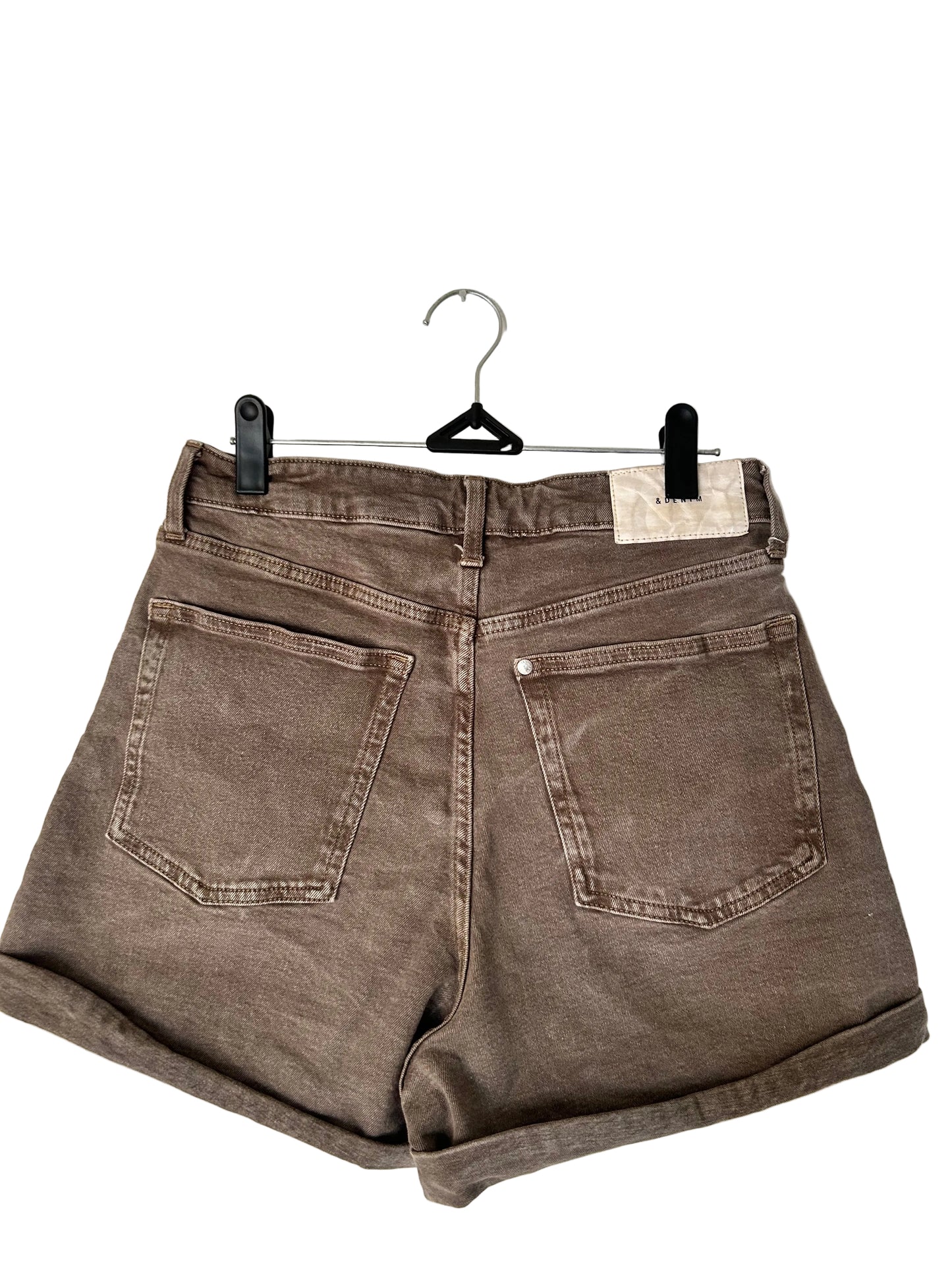 Chocolate Smoke Denim Mom Shorts M