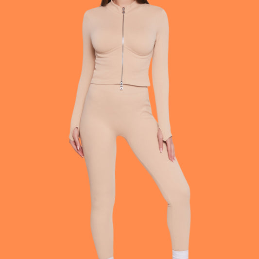 Bustier Detail Track Set Nude *Brand New W/Tags*