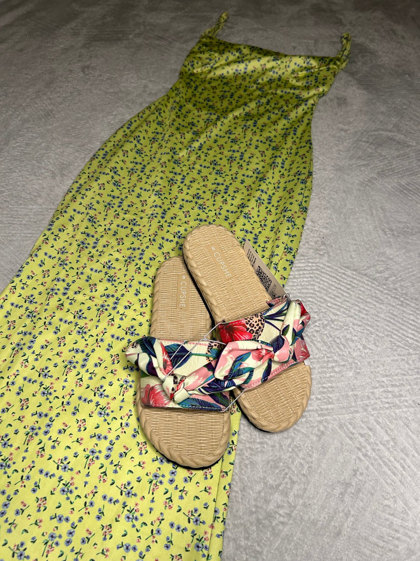 Light Green Floral Openback Maxi S
