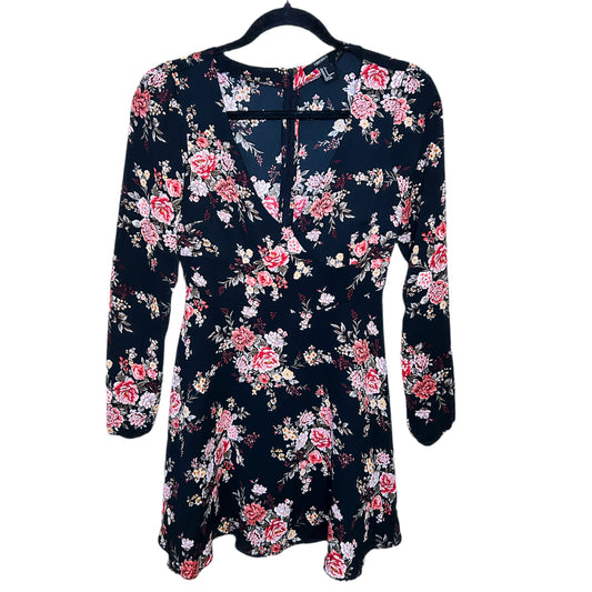 Floral Flowy Blk/Pink Dress