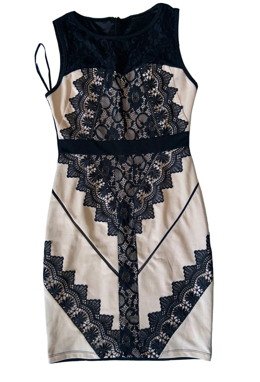 Nude/Blk Design Dress M