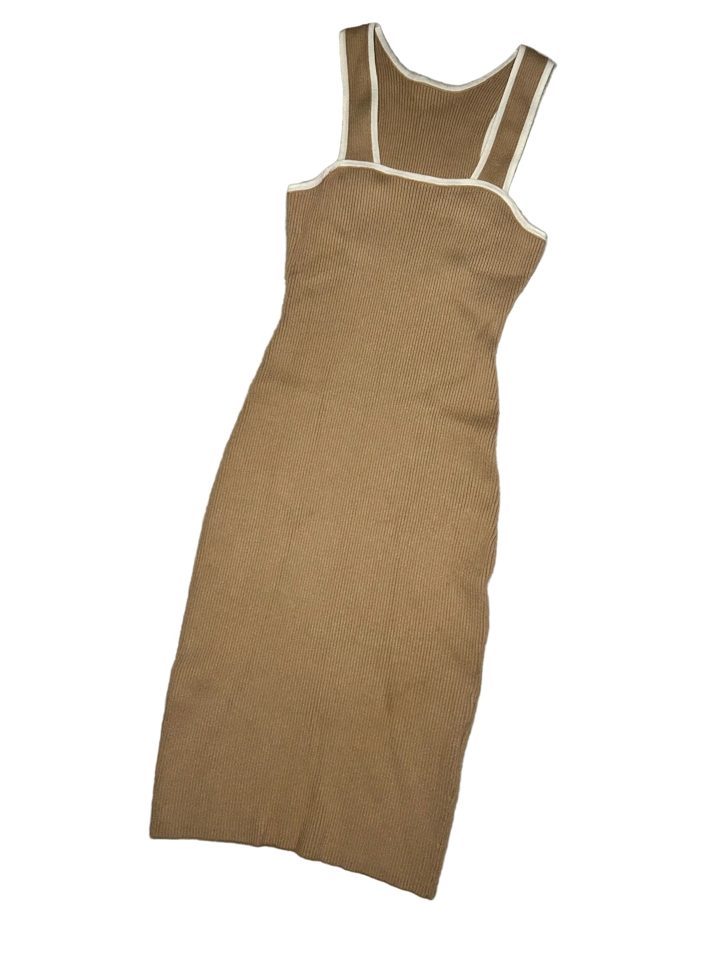 Tan/white lined Dress S