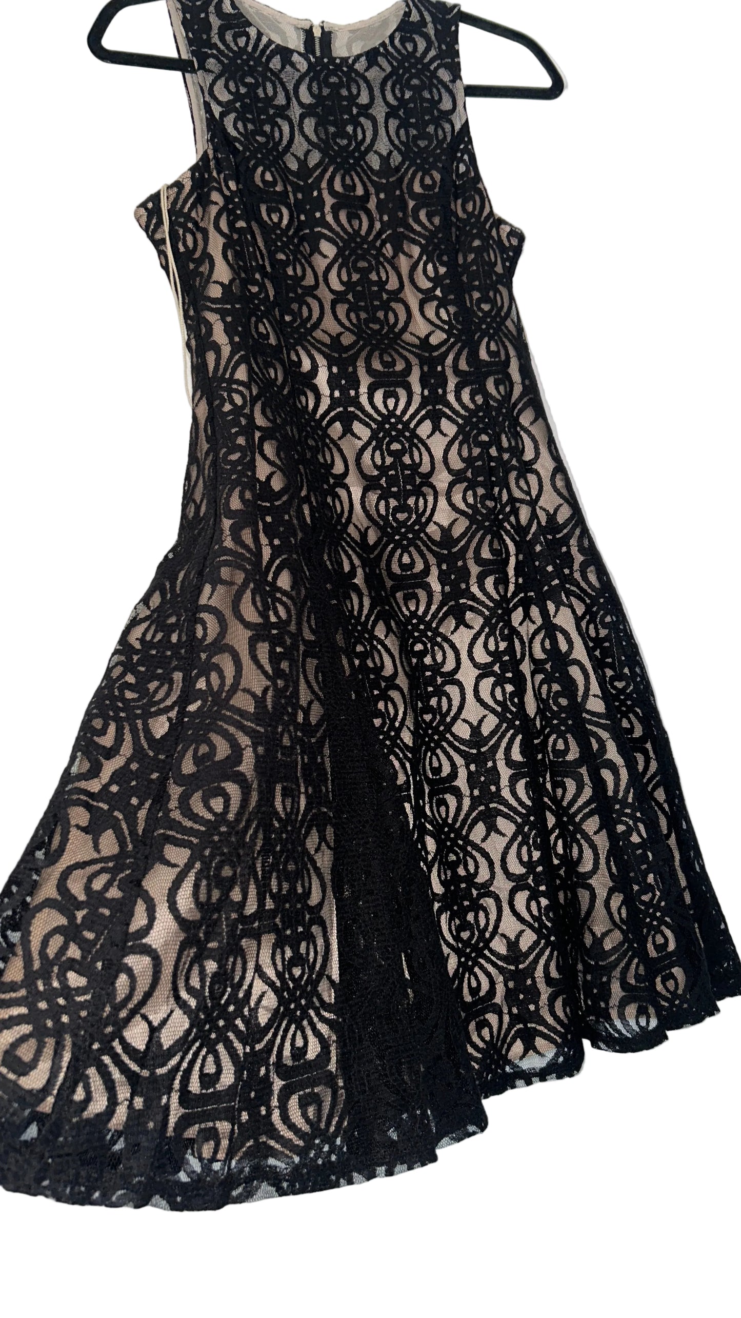 Nude/Blk Lace Dress 8