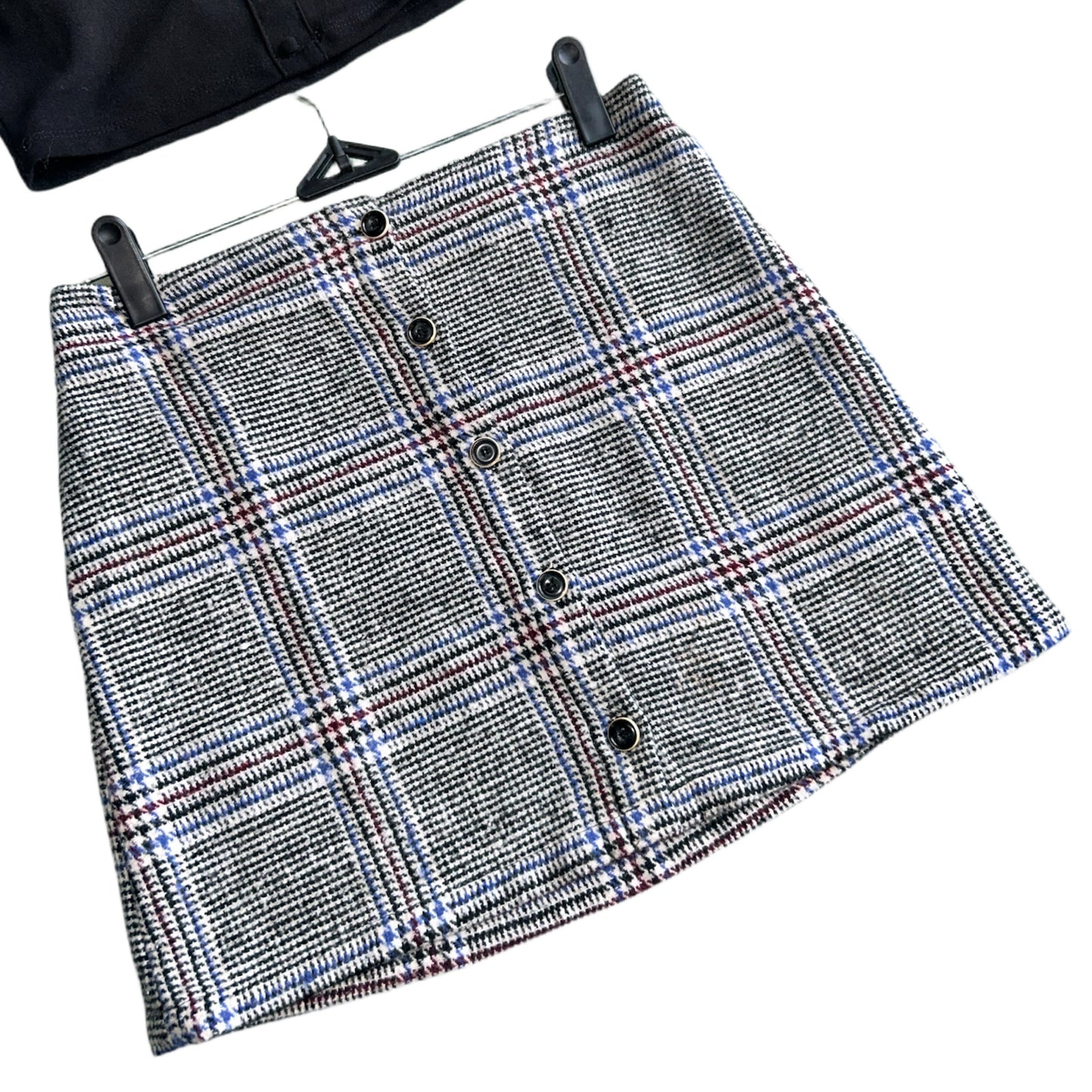 As If Button Down Plaid Skirt XS