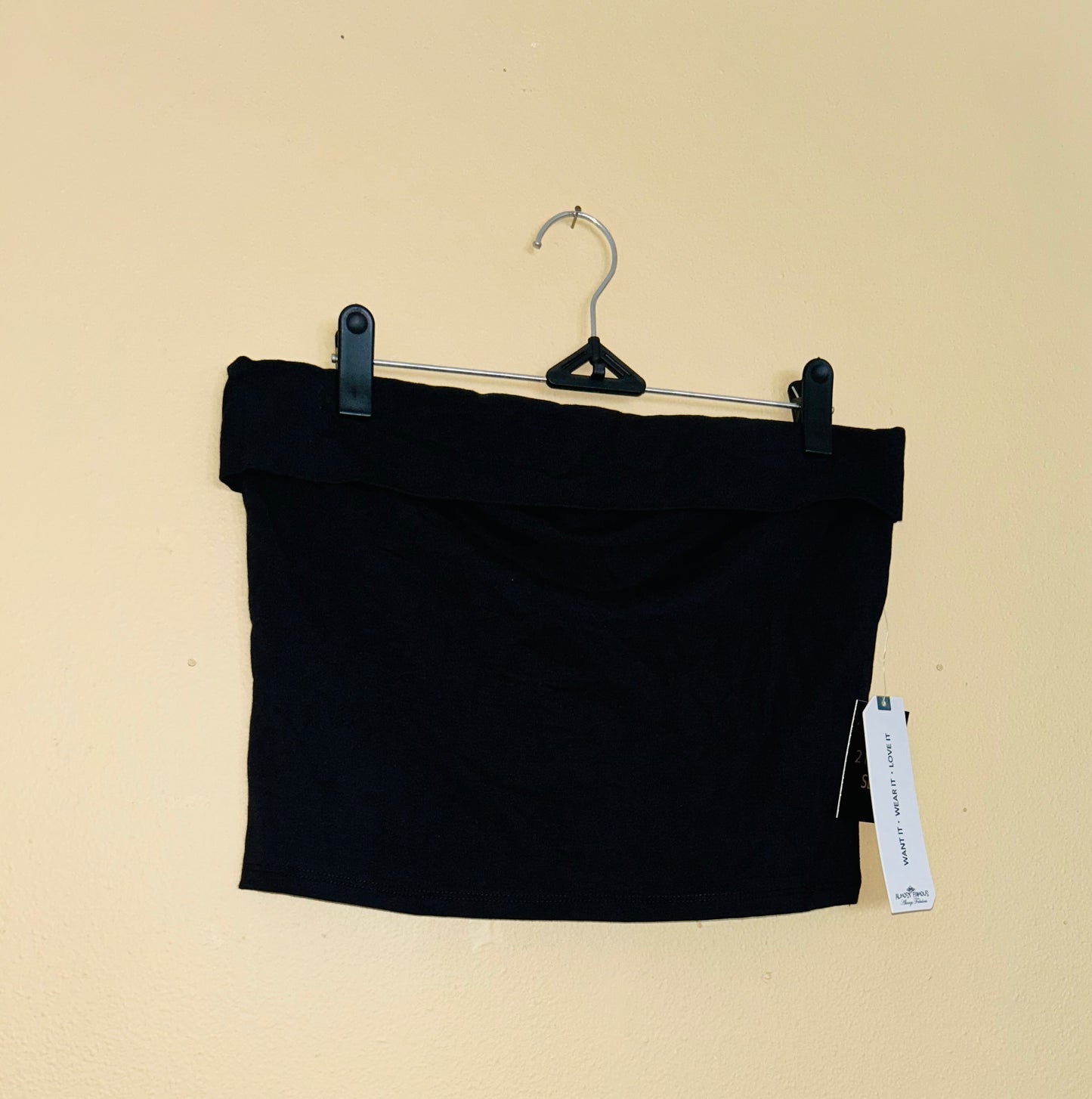 Black Foldover Crop Tubetop *BRAND NEW W/TAGS*