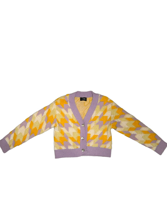 Lilac/Yellow Sweater Cardigan M