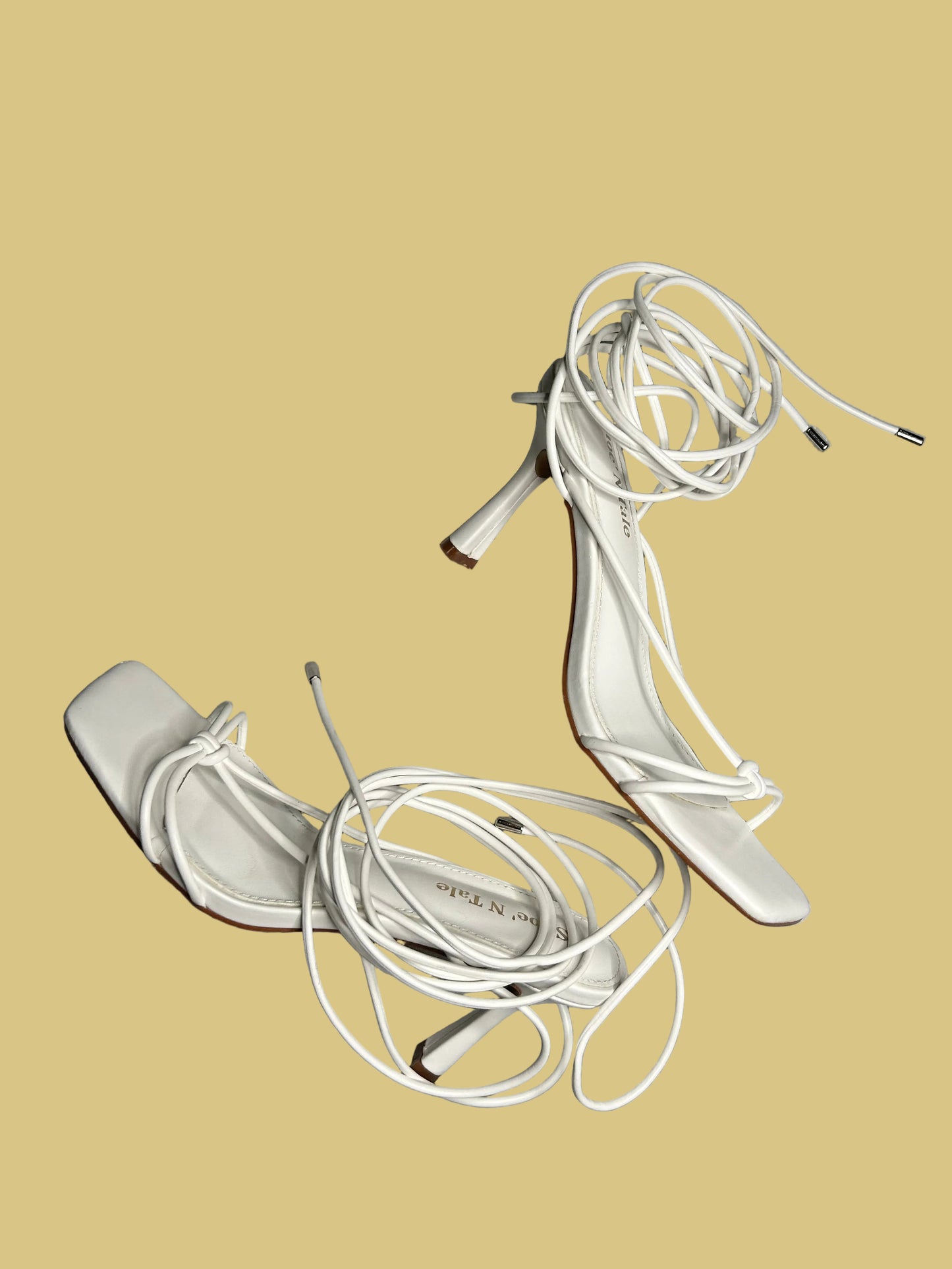 White Strappy Heels 8