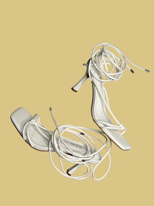 White Strappy Heels 8