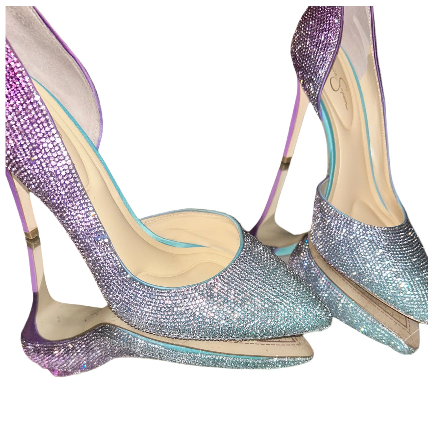 Blue/Purple Rhinestone Pumps 8