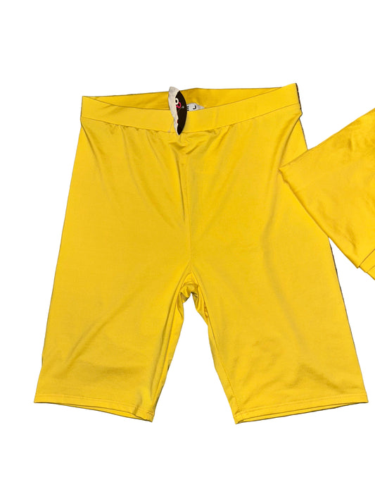 Hey There Yellow Biker Shorts S M