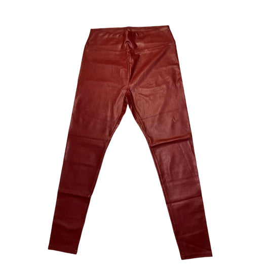 Dark Red Faux Leather Pants XS L