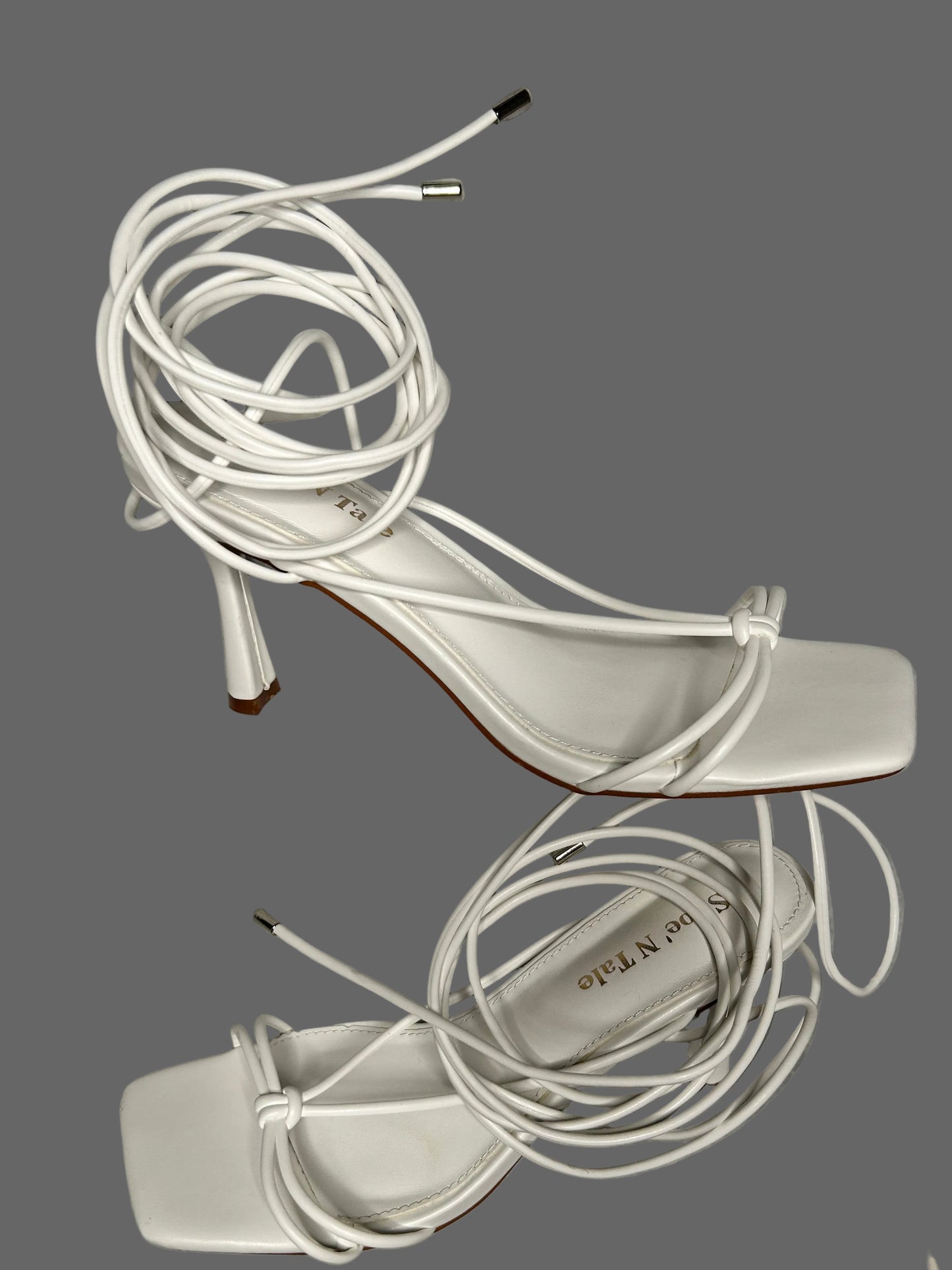 White Strappy Heels 8
