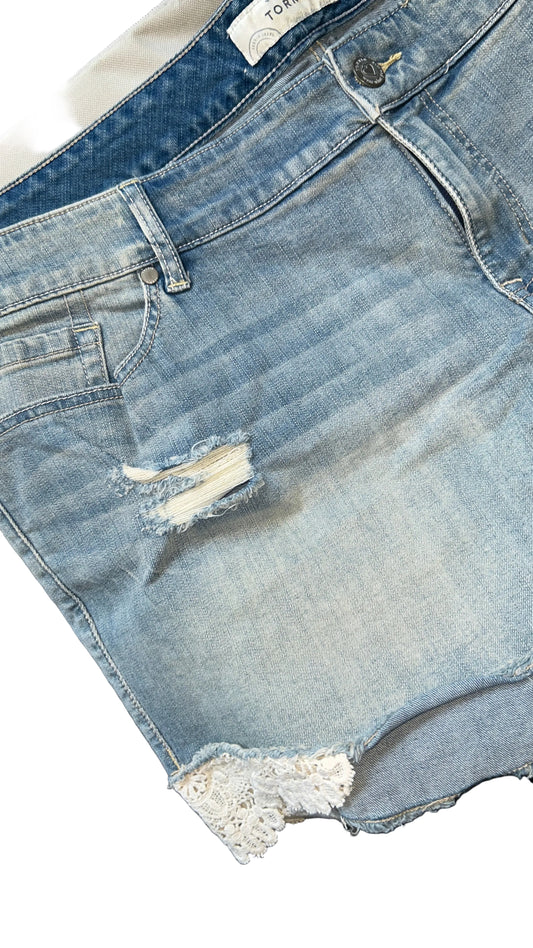 X4 Denim Lace Shorts 28