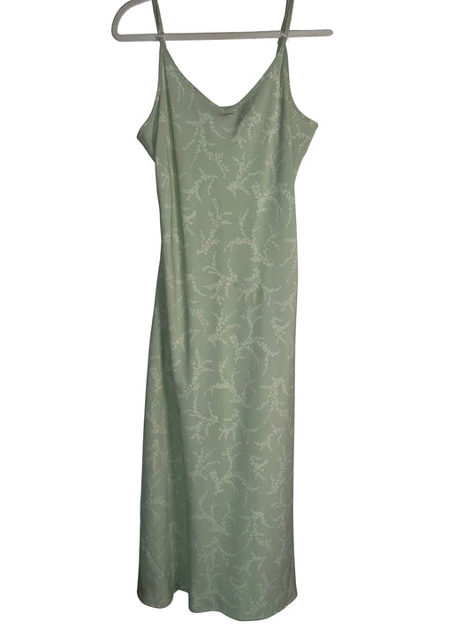 Light Green Long Floral Print Dress L