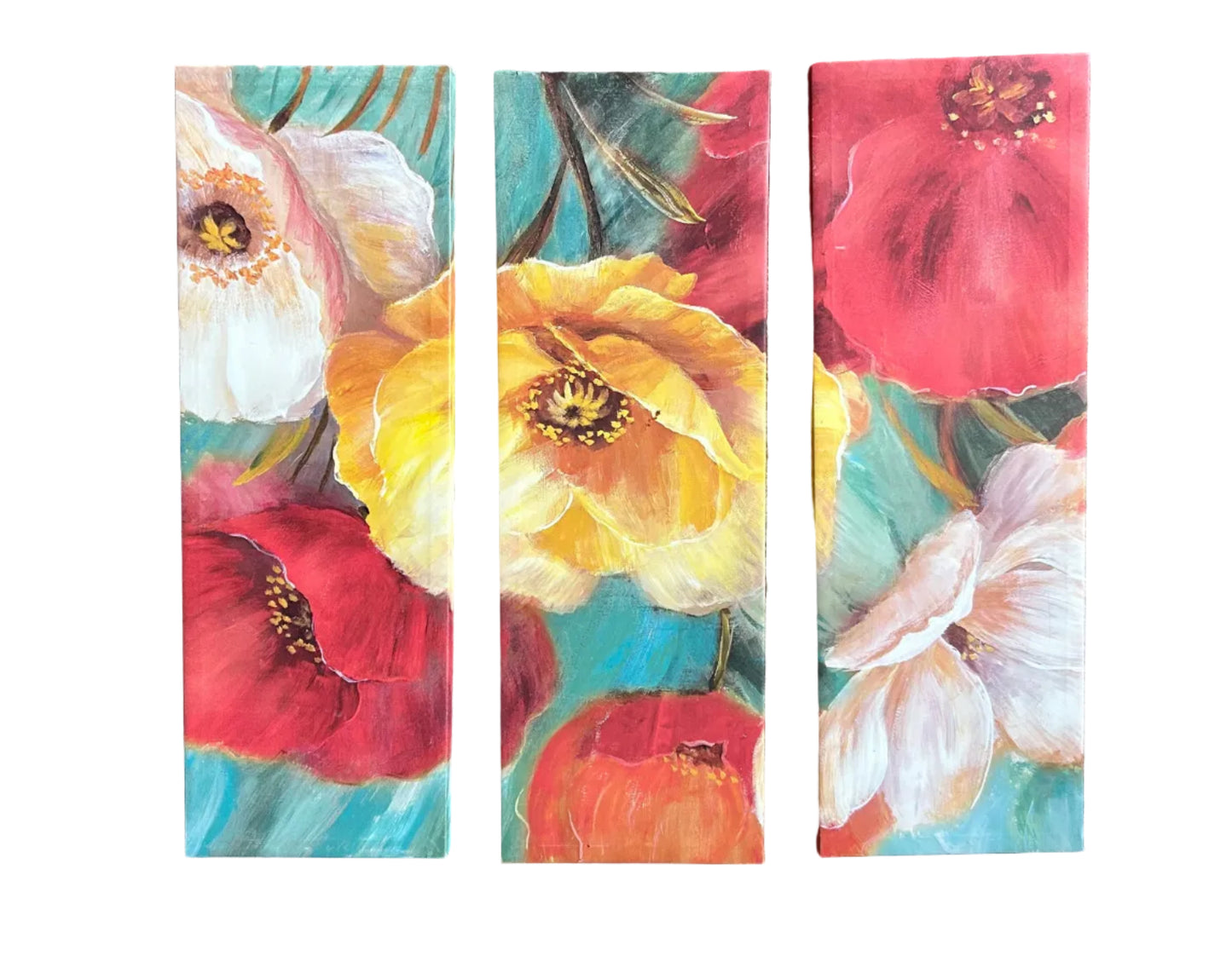 zThree Piece Floral Painting