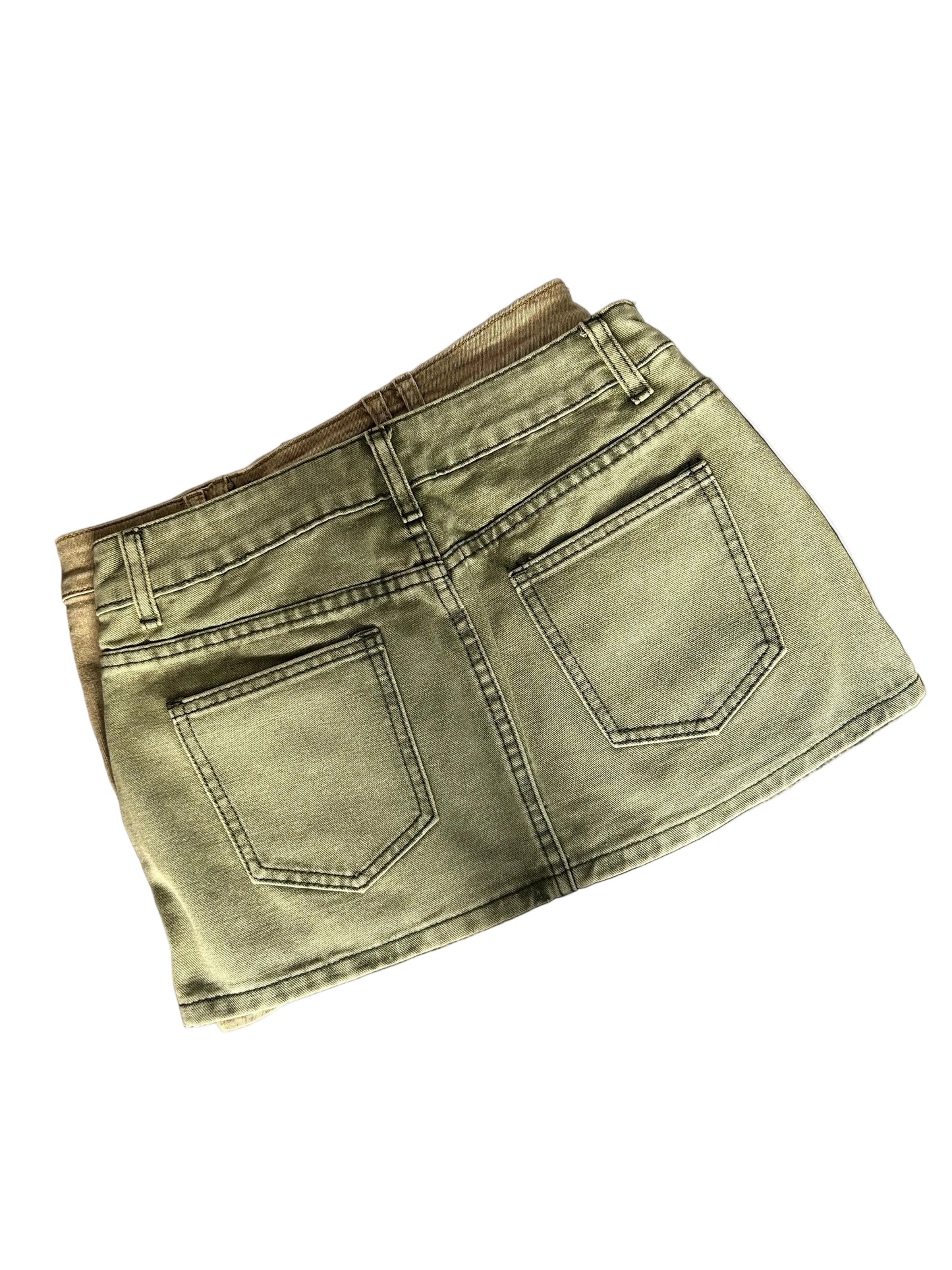 Green Denim Mini Skirt S