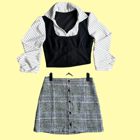 As If Button Down Plaid Skirt *NEW*