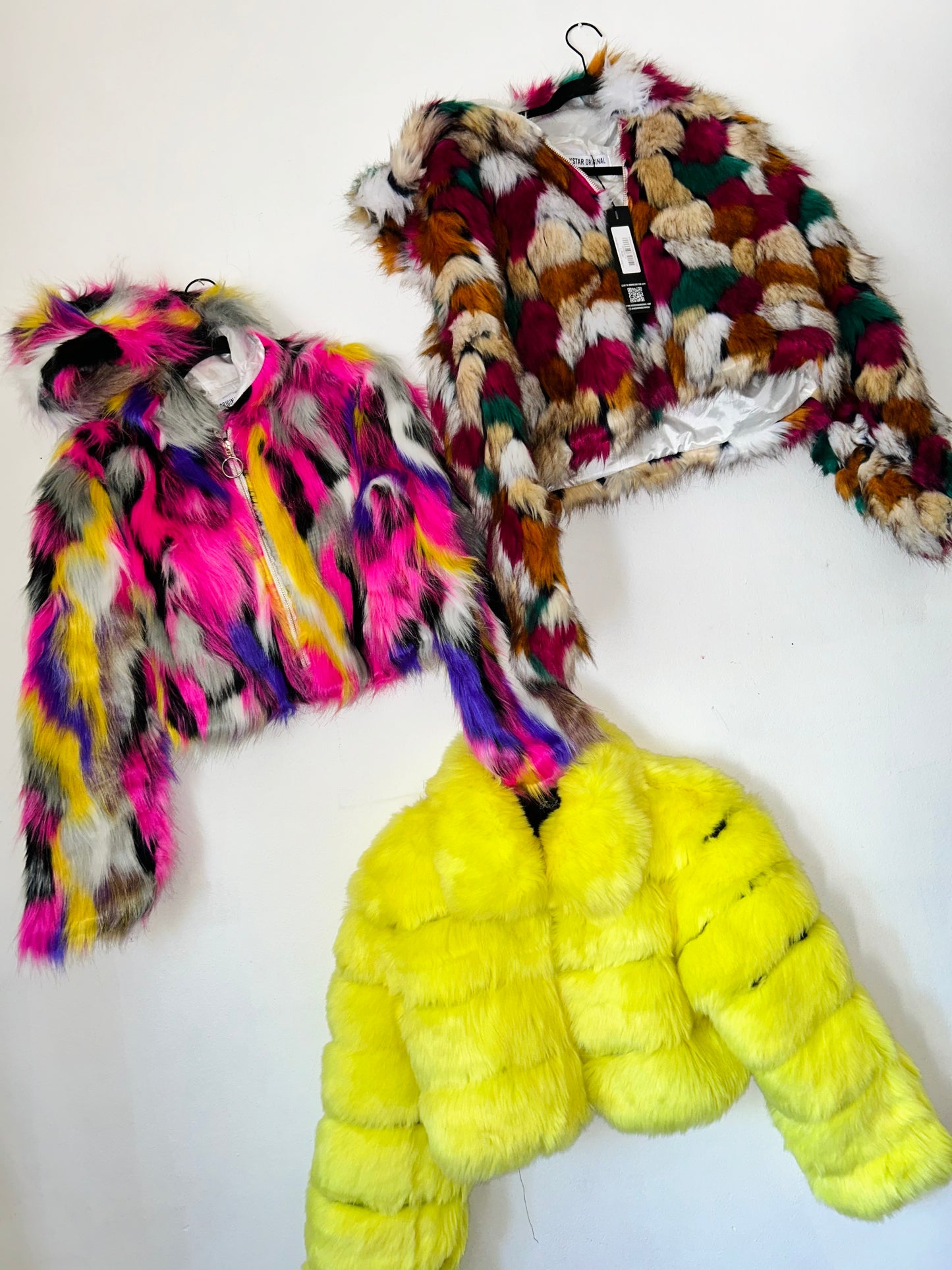 Neon Faux Fur Jacket *NEW W/Tags*