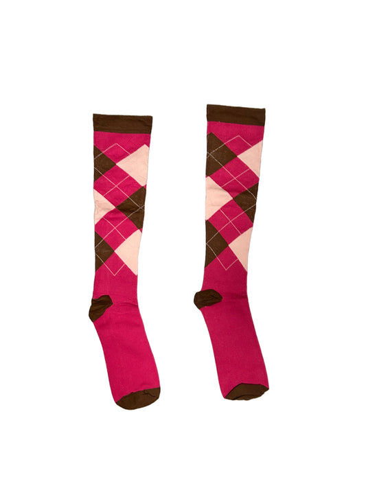 HotPink/Brown High Socks