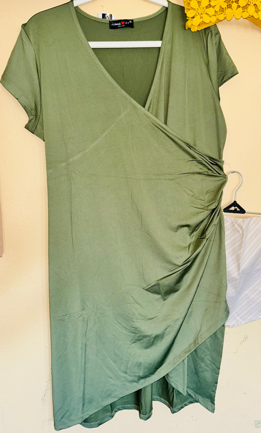 Hem Midi Tulip Dress Olive *BRAND NEW W/TAGS*