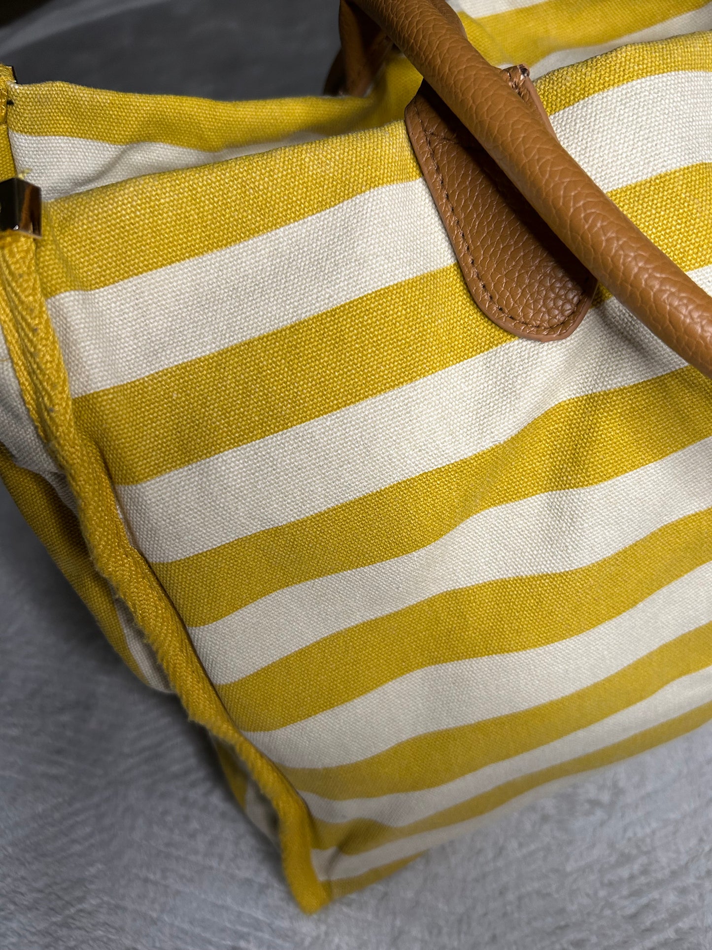 Gold/Cream Beach Tote