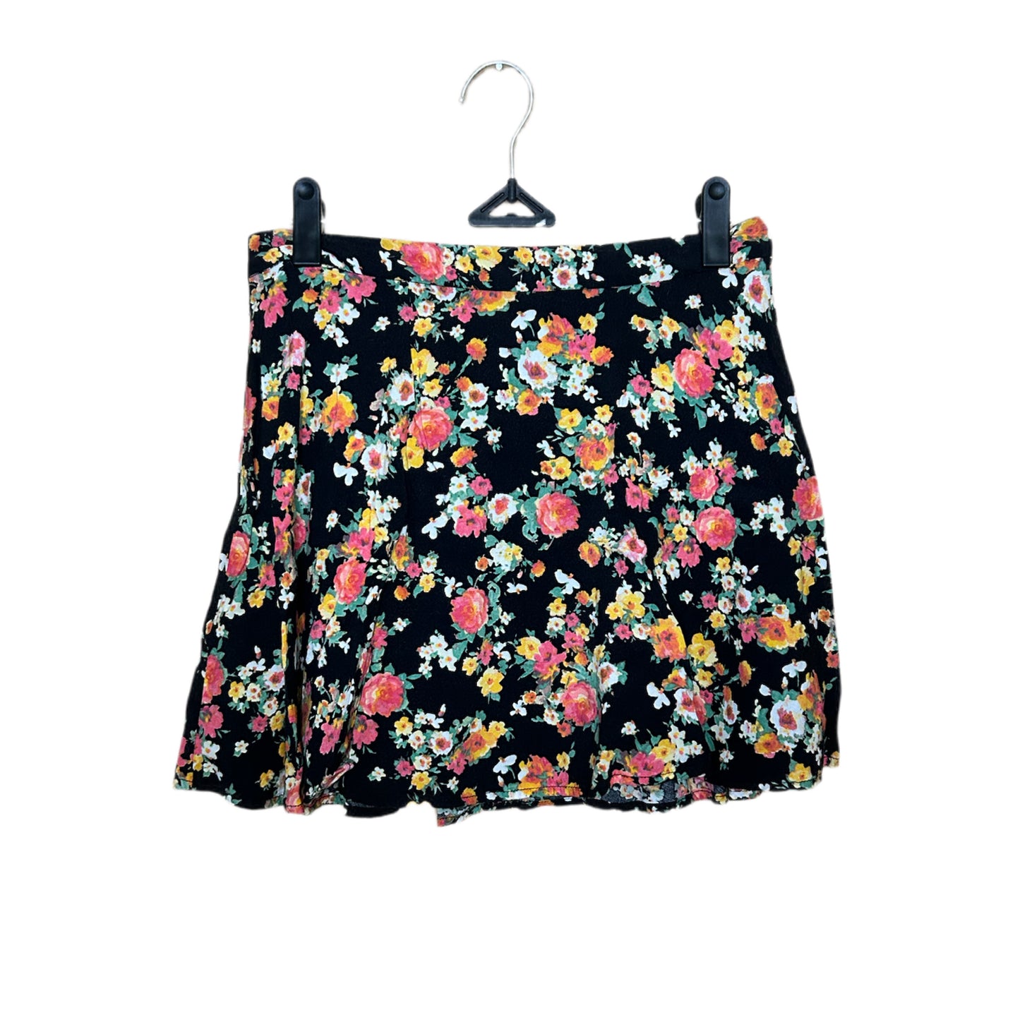Floral Flowy Blk/Pink/Yellow Skirt S