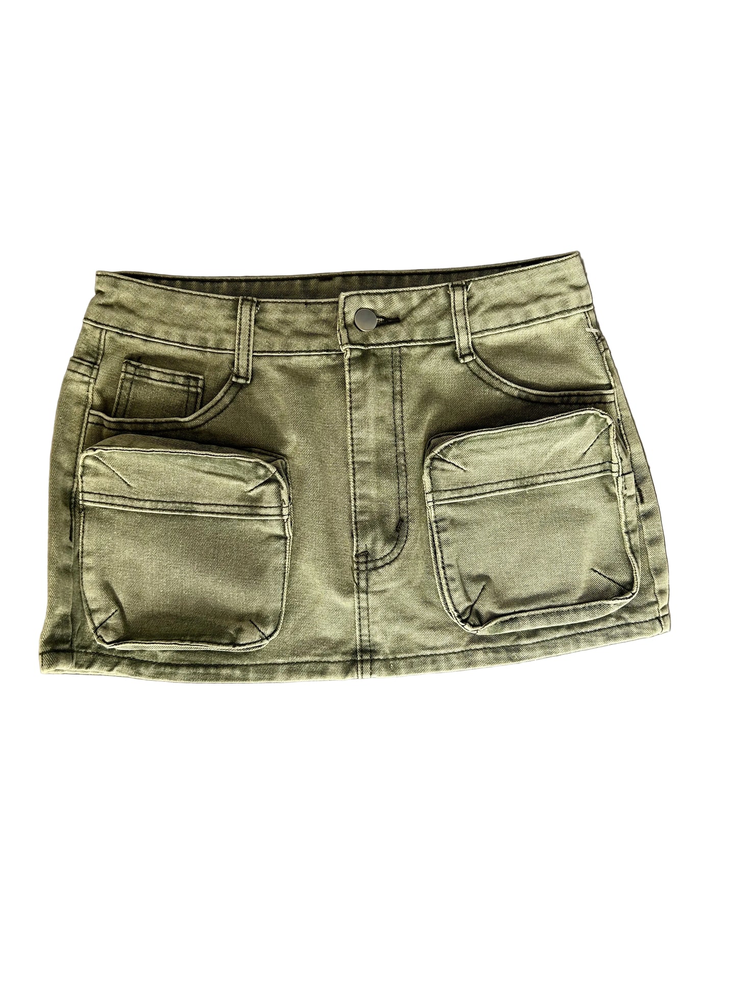 Green Denim Mini Skirt S