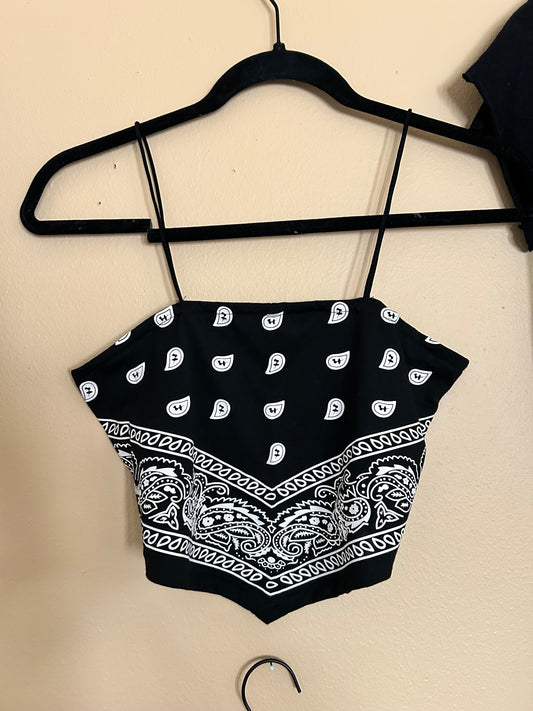 Bandana Crop Top Blk