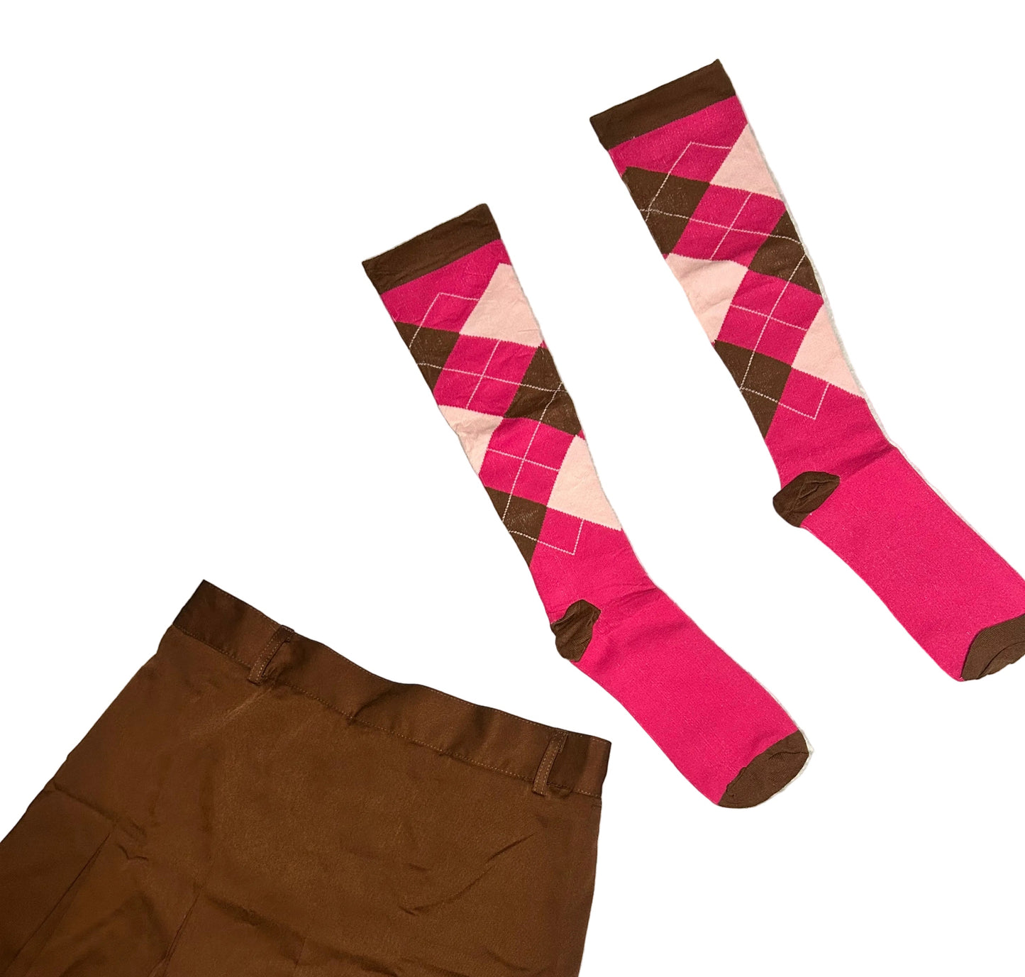 HotPink/Brown High Socks