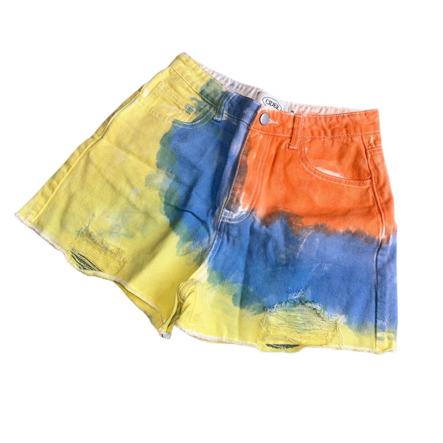 Hey There Cider Tie-dye Denim Shorts M
