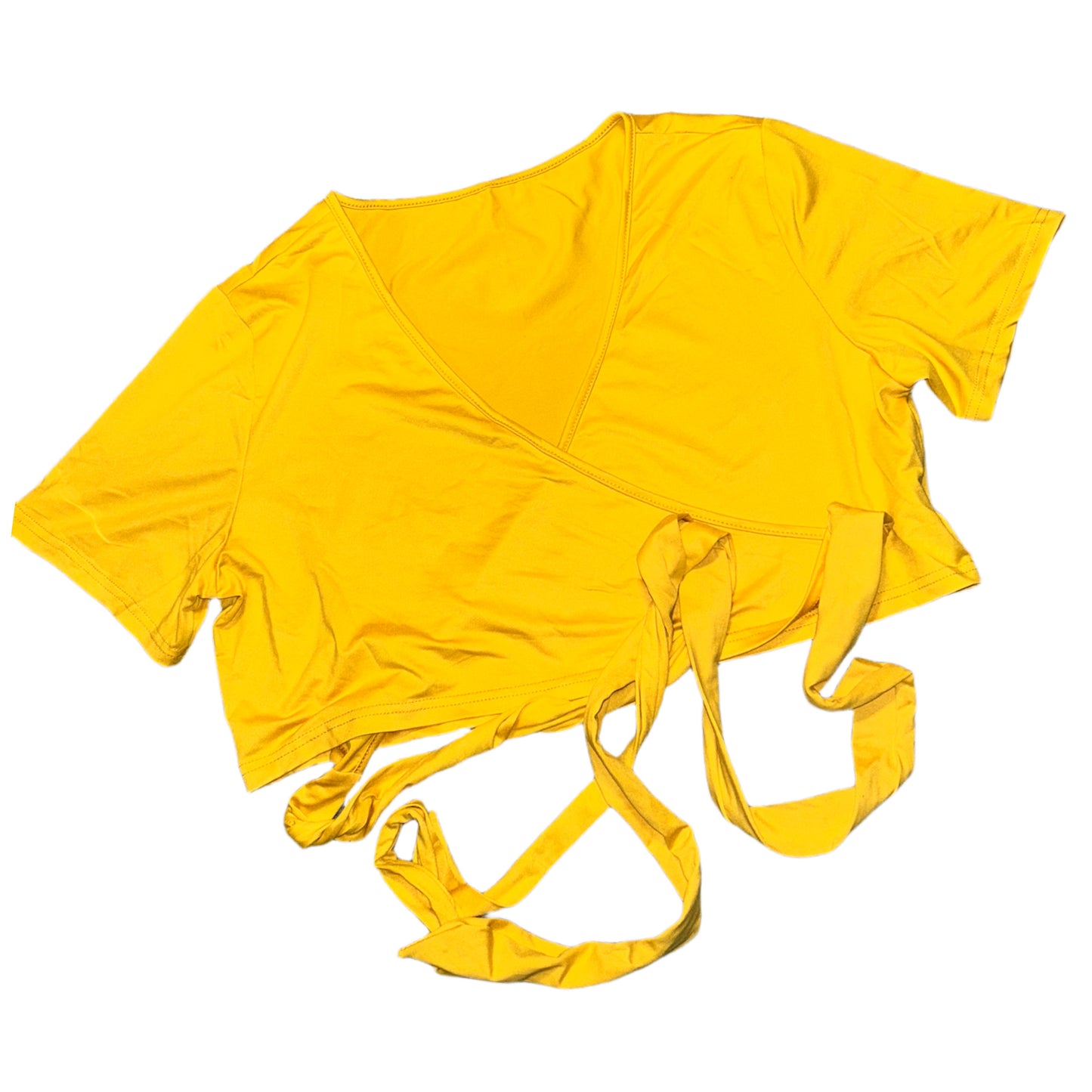 Mustard Tie Up Crop 3XL