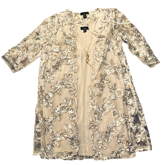 Champagne Dress and Cover w/Necklace 1XL